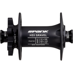 Spank Hex J-Bend Gravel Front Hub F12/15 28H Black
